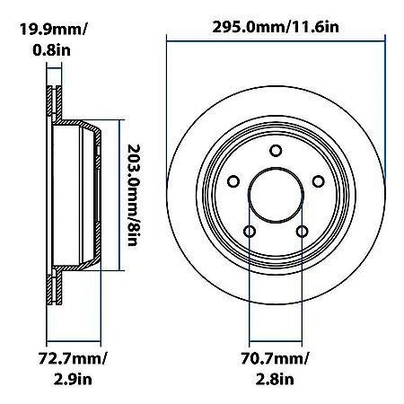 Rotor de freio Carquest Wearever YH145181: disco traseiro Chevy/GMC 98-05 - Imagem 3 de 3