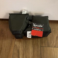 2 Allen Small Rifle Bench Rests Front & Rear Filled Shooting Bags Green Canvas