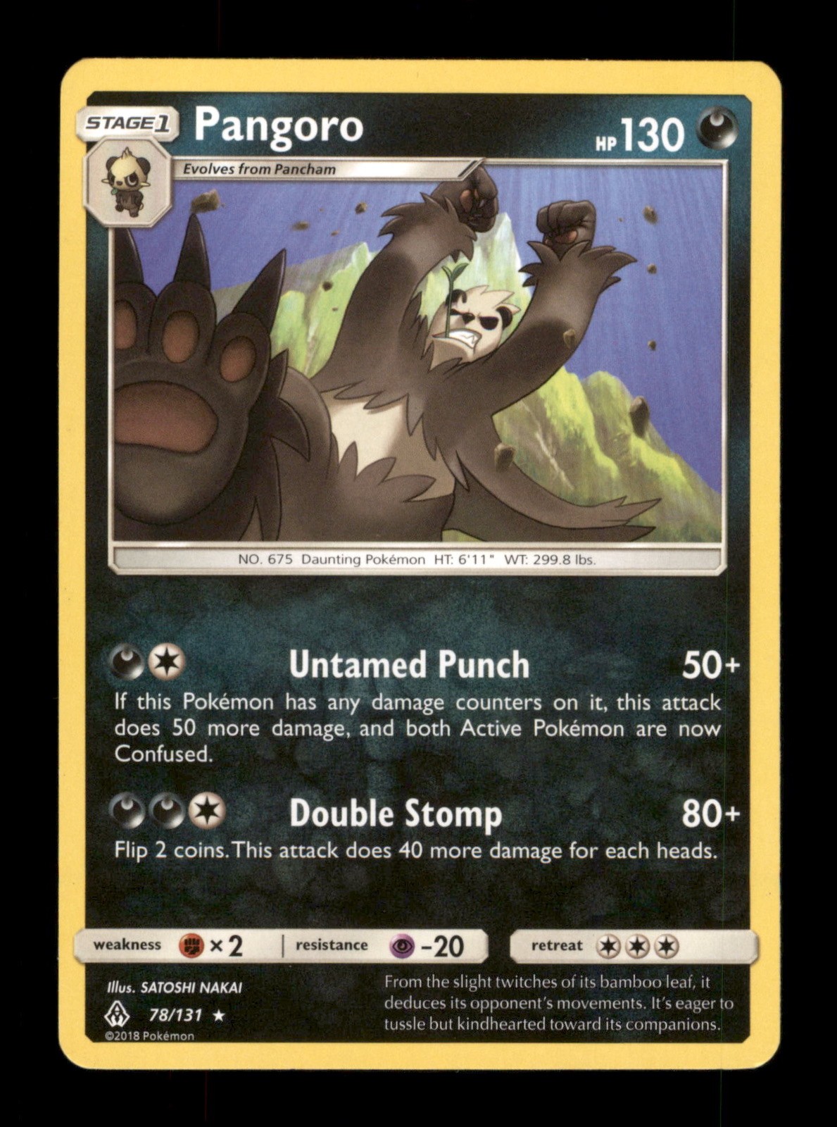 Pangoro 78/131 Regular 2018  Pokemon Trading Card TCG 