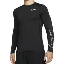 Nike Pro Men's Black/White LS Tight Fit Training Top (DD1980-010) S/M/L/XL/XXL