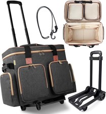 Rolling Teacher Tote Bag with Detachable Trolley, Wheeled with...