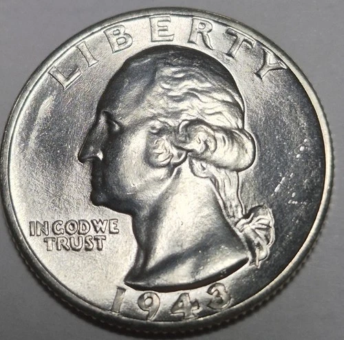 1943D Washington Silver Quarter. Choice Uncirculated.
