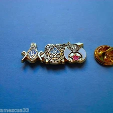 Large 3 in one Master 32nd Degree Shriners Lapel Pin