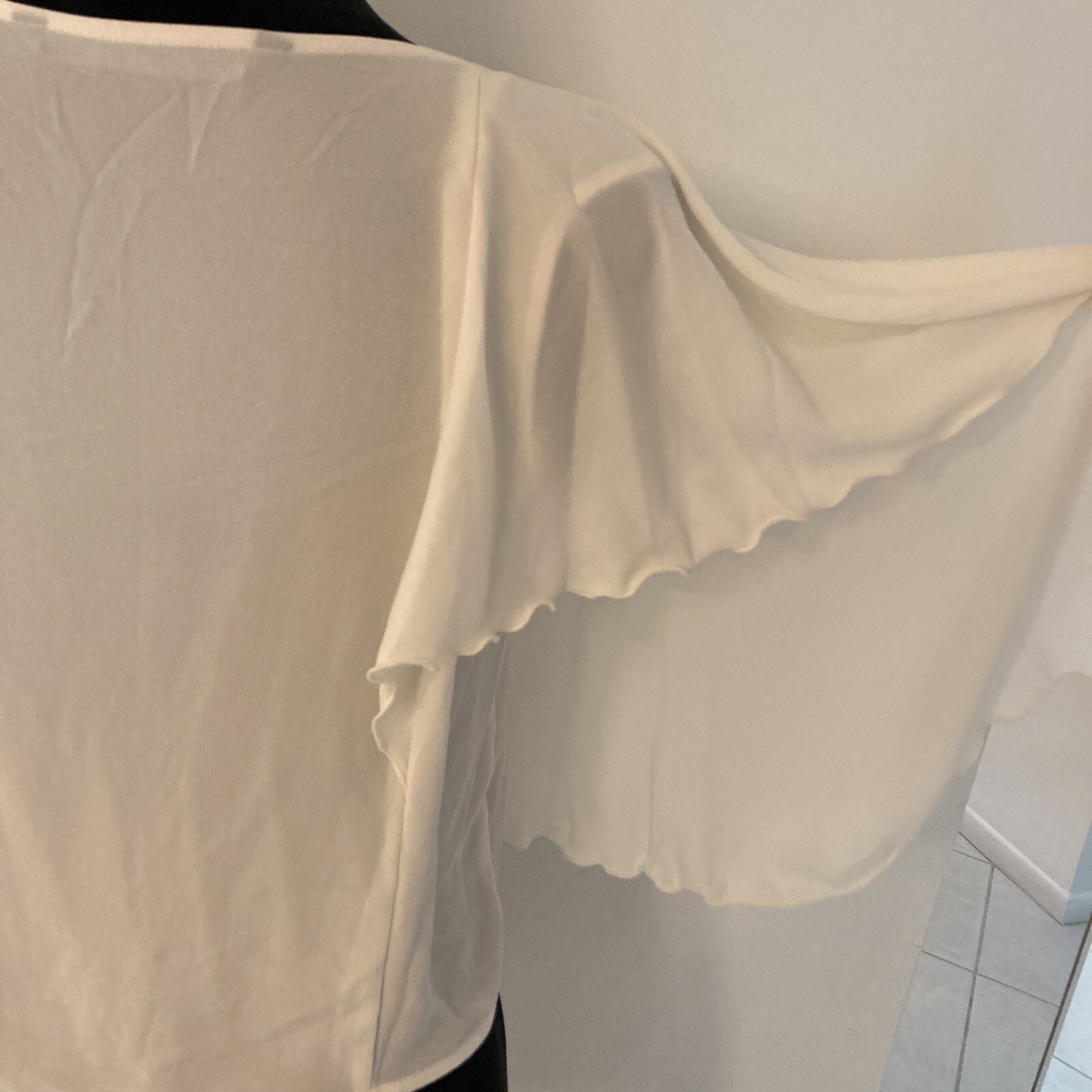 ZARA Basic Collection Ruffle  Blouse/Top Beige Si… - image 7
