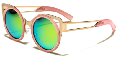EyeDENTIFICATION Round Cat Eye Mirrored Shades for Women