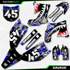 Gray & Blue Savage Camo Graphics Kit fits 09-11 Kawasaki KXF450 KX450F  Decal
