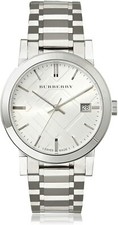 Burberry BU9000 The City Large Check Silver Tone Mens Swiss Made Dress Watch