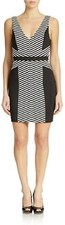 GUESS Women's Geraldine Bodycon Dress 0,Black/White