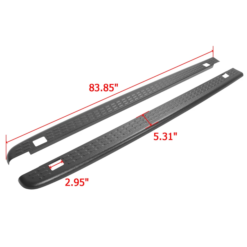 For 2007-2014 Silverado 1500 2500 HD 3500 HD 6'6" Bed Rail Caps Cover W /Holes - Image 2 of 4