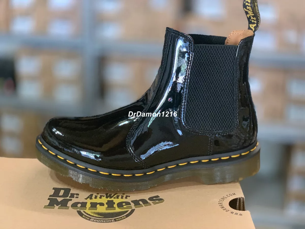 NIB Dr. Martens 2976 Chelsea Boot Black Patent Lamper 25278001 eBay