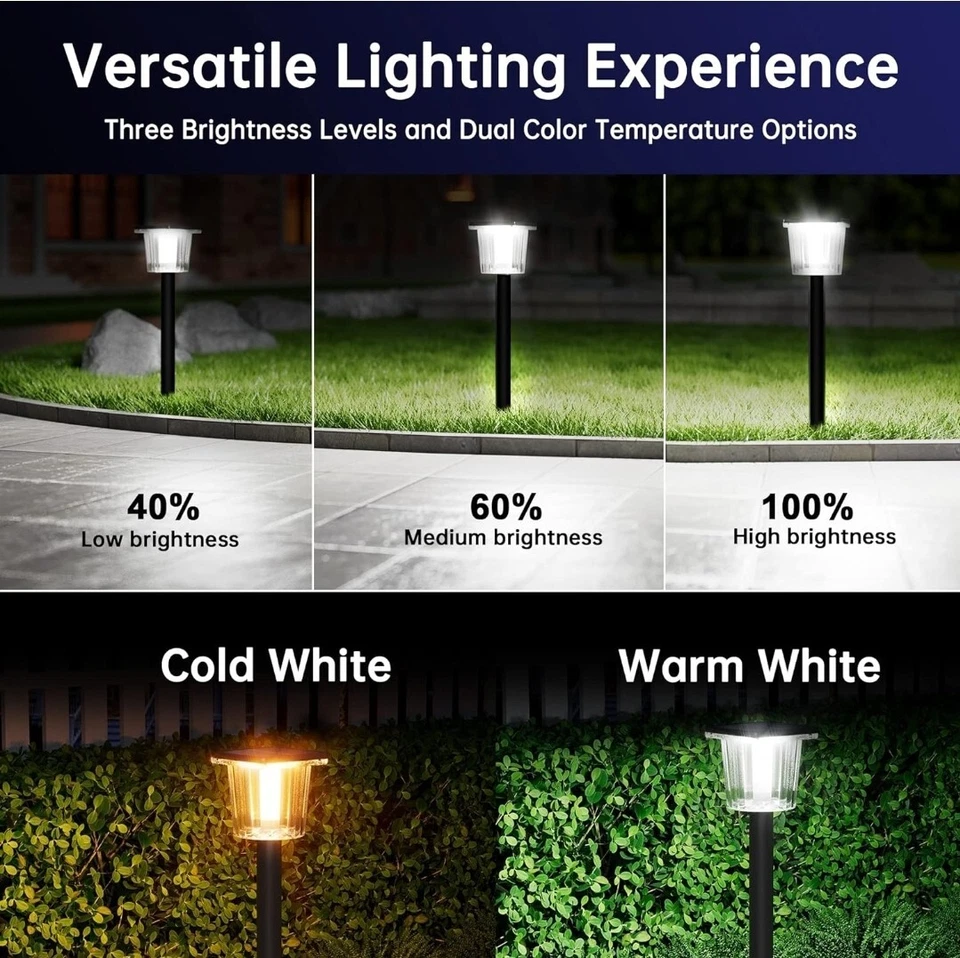 Solar Pathway Lights Outdoor 4PCS, Bright Solar Landscape Lights with Remote - Image 3 of 4