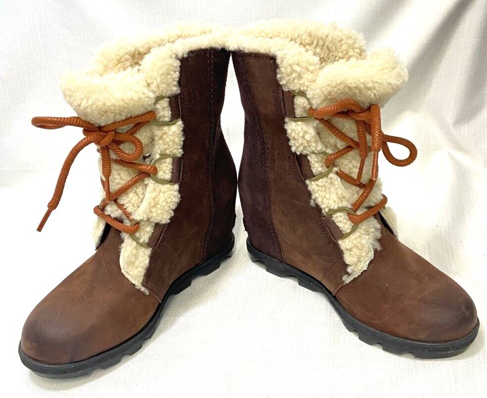 Sorel Joan Of Arc Arctic Wedge II Shearling Winter Boots Brown