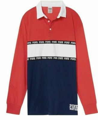 BAND NEW Victoria's Victoria Secret PINK long sleeveS polo tshirt