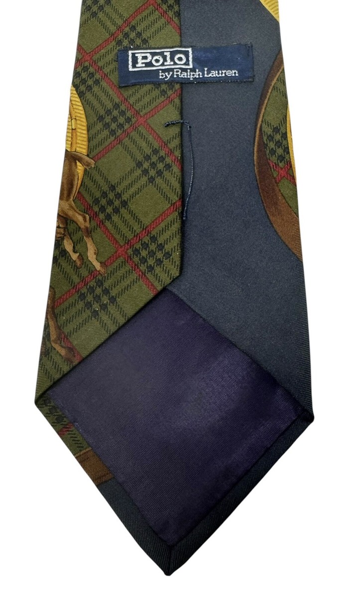 小物 Polo Ralph Lauren 90s HAND Tie Vintage 90s Polo Ralph Lauren Silk Tie Equestrian Hand Made