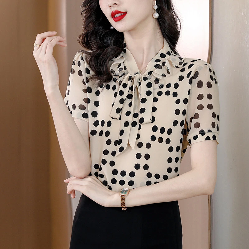 Fashion Women Shirt Loose Polka DOT Blouse Office Lady Clothing - China  Women Shirt and Long Sleeved Shirt price