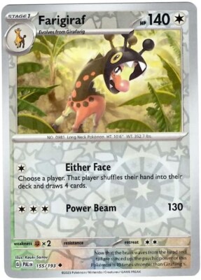 Pokemon -  Paldea Evolved - Farigiraf 155/193 - Reverse Holo - NM/M