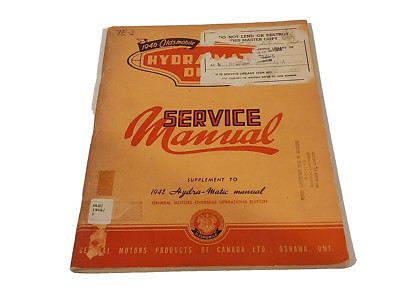 1946 oldsmobile hydramatic transmission - Owners service workshop manual - 1130