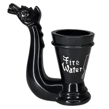 Fire Water 100 Proof Dragon Pipe Shot Glass Cinnamon Schnapps Bar Decor Gimmick