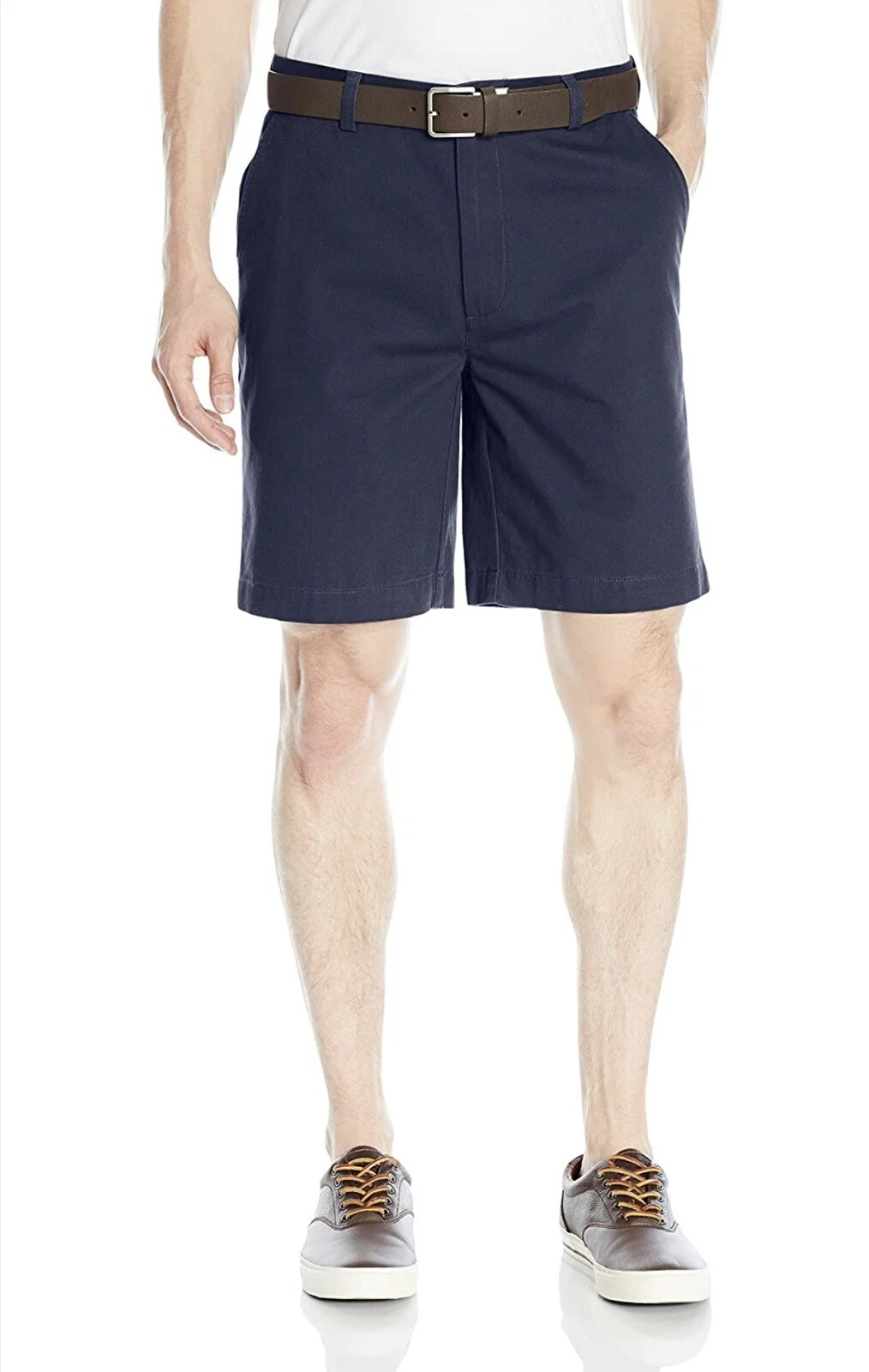 Men's Size 36 Classic-Fit Chino Short Navy 100% Cotton Inside Leg 9” New