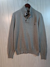 Polo Ralph Lauren 1/4 Button Pullover Sweater Mens Size 2XL Gray Long Sleeve