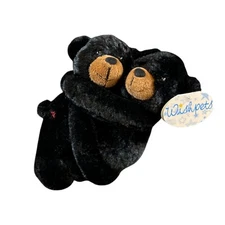 Wishpets Black Hugging Bears Soft Plush Stuffed Animal XOXO Bear Hugger 2011 NEW