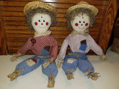 Scarecrow Shelf Sitter Doll Folk Art Handmade Fall Decor 12'' Choice of Color
