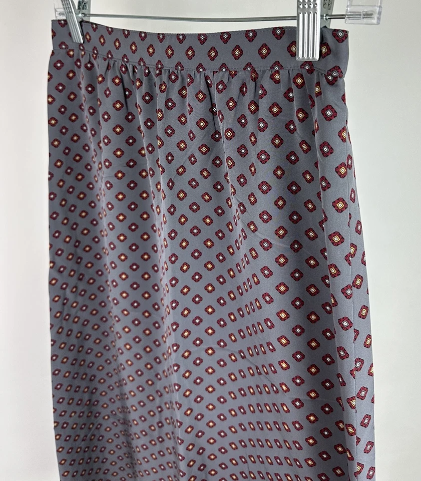 "Falda secretaria vintage años 80 25"" cintura alta medallón estampado cachemira midi preppy" Foto 4 de 4