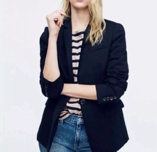 J. Crew Womens Regent Navy Blue Blazer jacket size 00 Preppy academia