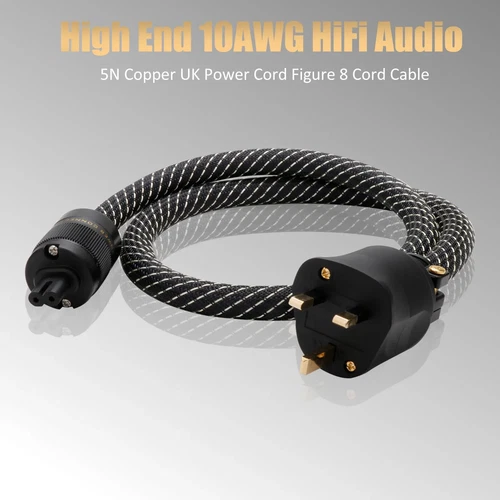 HiFi OCC Copper Cable EU Schuko US UK AU Power IEC C7 Female AC Main Supply Wire - Picture 2 of 18