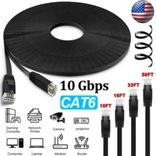 CAT6 Ethernet Cable LAN Network Internet RJ45 Patch Cord Flat LOT Modem Router