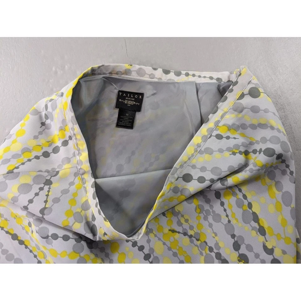 Falda Vintage Sastre B. Musgo Volantes Amarillo Gris Forrada Cremallera Geométrica Talla 10 Foto 3 de 4