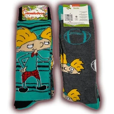 Hey Arnold Socks - 2 PAIRS 🧦🧦 Size 6-12 | Fast Shipping! Nickelodeon