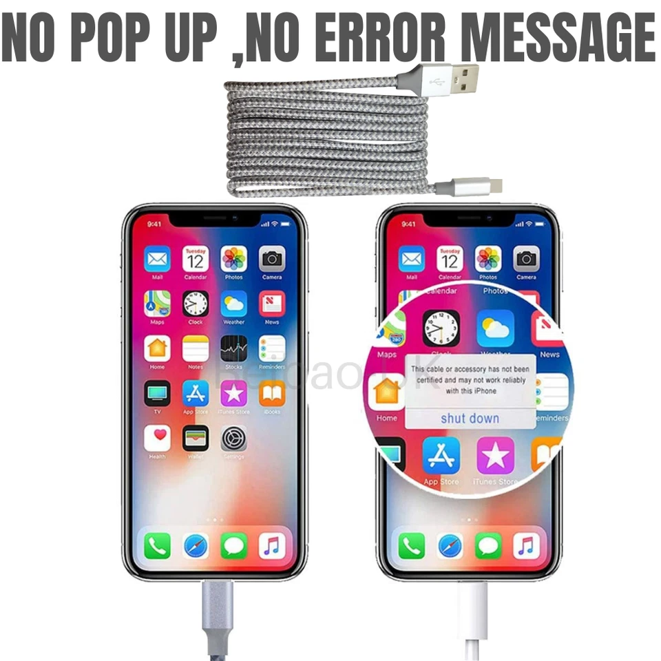 Venta al por mayor Lote de 10 cables USB 6 pies para Apple iPhone 12 13 14 cargador cable de carga Foto 4 de 4