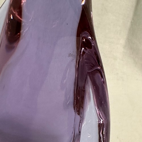 Vintage Murano Style Purple Art Glass Penguin Paperweight / 6" - Picture 17 of 20