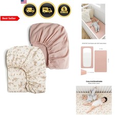 Muslin Crib Sheets for Baby Breathable Soft Cotton Girl Boy 2PCS 52x28