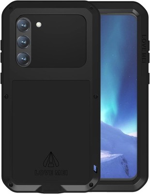 LOVE MEI Samsung Galaxy S23 Plus Hülle Metall integrierter Displayschutz - Schwarz