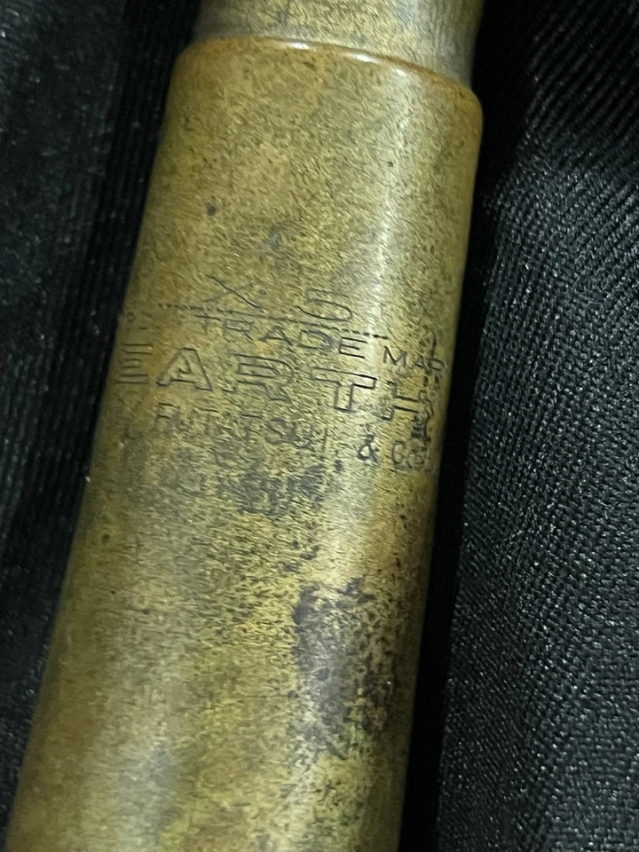 Telescopio monocular miniatura de latón de colección 5x “TIERRA” Futatsui Pocket Spyglass Foto 3 de 4