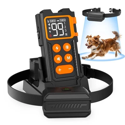 GLNHUR New!!Wireless Dog Fence System Waterproof Perimeter Dog Collar 1000ft Range