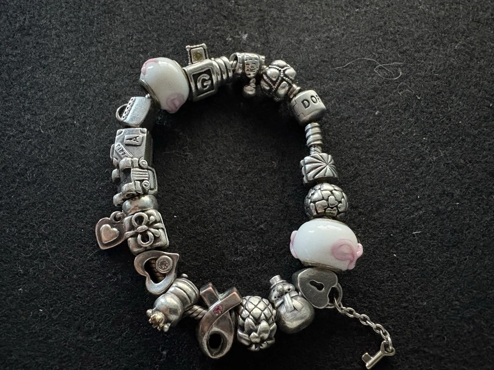 Pandora Charm Bracelet 925 - Image 2 of 3