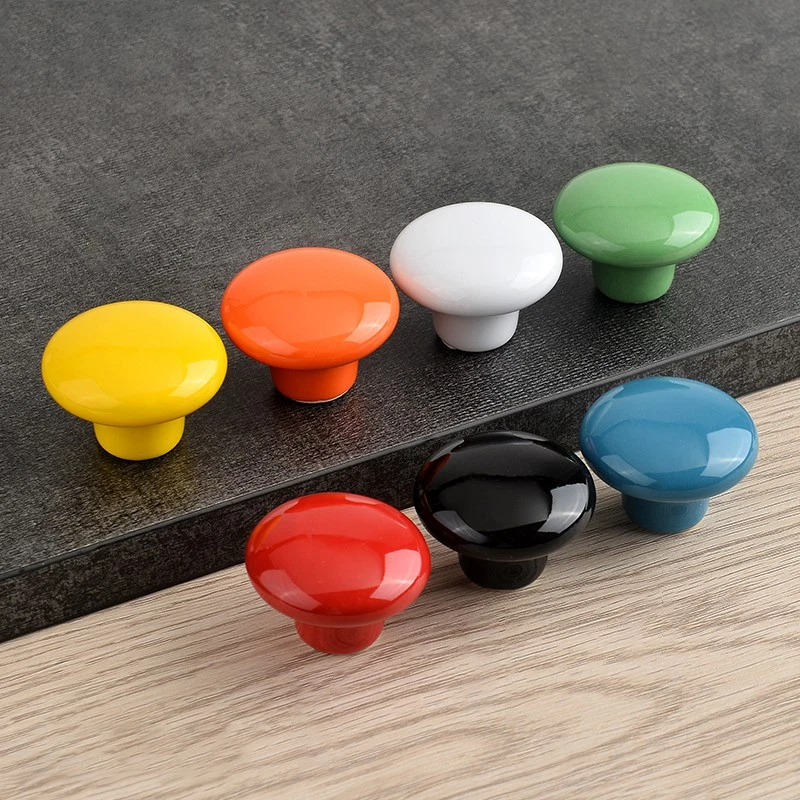 Round Ceramic Door Knobs Cabinet Drawer Pull Handle Wardrobe Cupboard 7 Colours - Image 2 of 4