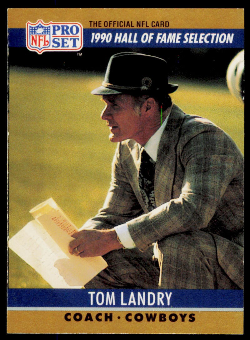 1990 Pro Set Tom Landry 28 Dallas Cowboys