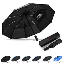 DryDay Travel Umbrellas for Rain -Large Windproof Double Canopy, 10 Durable ribs
