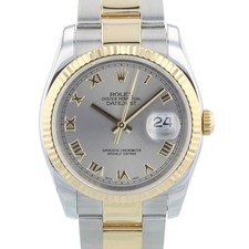 Rolex Datejust 36 116233 36 mm Grey Dial Bi-Metal Oyster Fluted 2004 Watch
