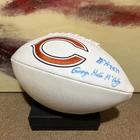 GEORGE HALAS McCASKEY Signed Auto CHICAGO BEARS Wilson White Panel Football