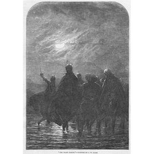 JAMES WILLIAM GLASS The Night March - Antique Print 1853