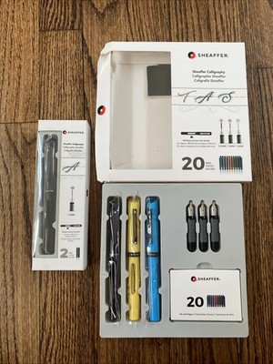 Sheaffer Calligraphy Maxi Kit with Black, Yellow and Blue Pens - New Open Box +