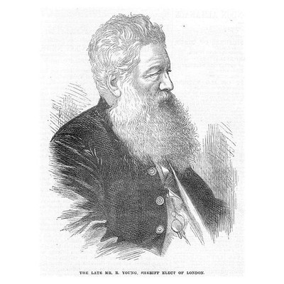 Mr Richard Young Sheriff Elect of London - Antiker Druck 1871