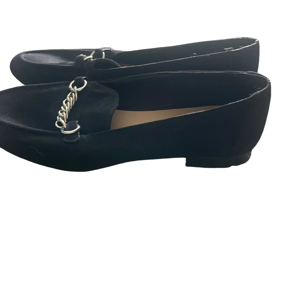 Call It Spring Norah Women's Size 10 Black Vegan Leather Chain Loafer Flats - Image 4 of 4
