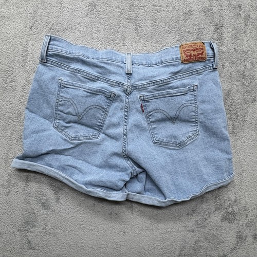 Levis Mid Length Shorts Womens Meausred 34 Light Wash Denim 5 Pocket Summer Blue - Picture 2 of 9