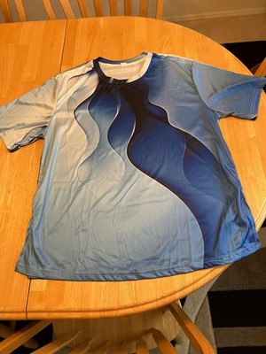 Home And Relaxation Outfit Featuring a Blue Gradient Wave Pattern